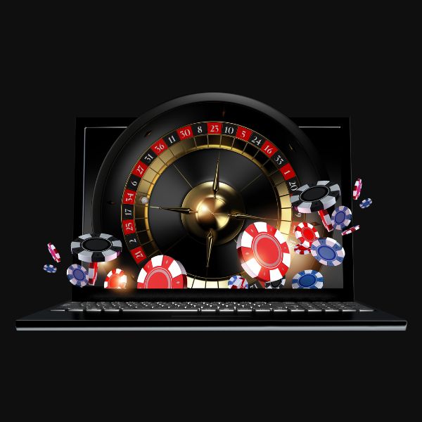 Online roulette wheel with casino chips at a no KYC crypto casino
